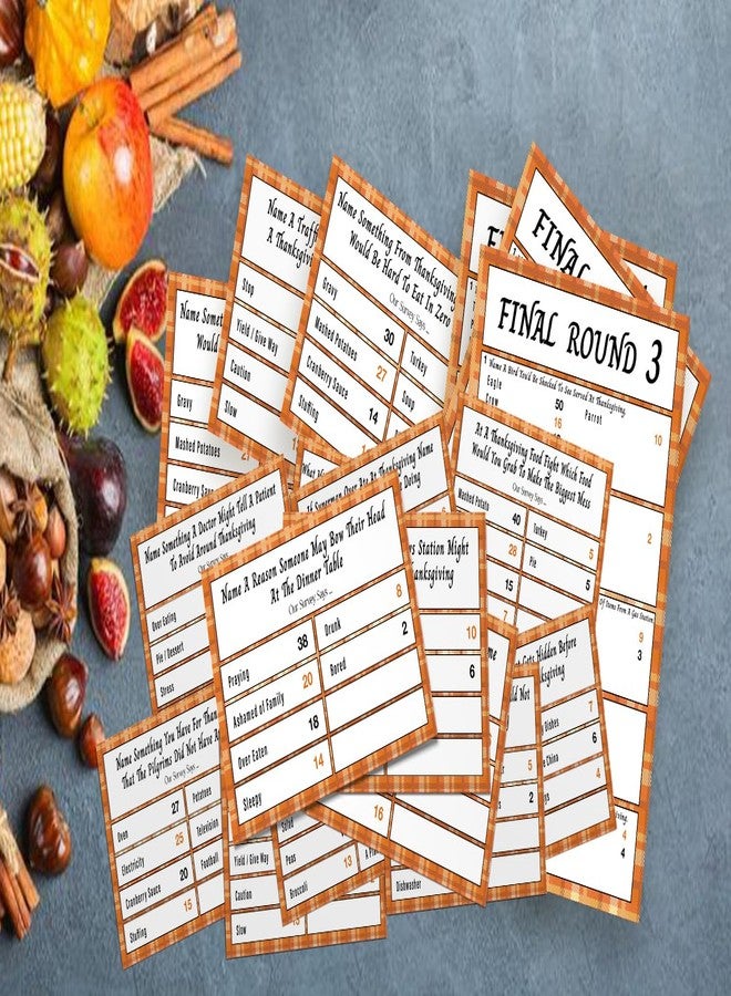 GNATV Thanksgiving Friendly Feud Game, Family Feud Game, Family Game Night, Trivia Quiz, Thanksgiving Trivia Game, Games for Family, Office, Class, Group, Fun Feud for Family -GC02 - Image 2